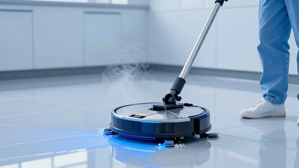 automated mopping with residual moisture